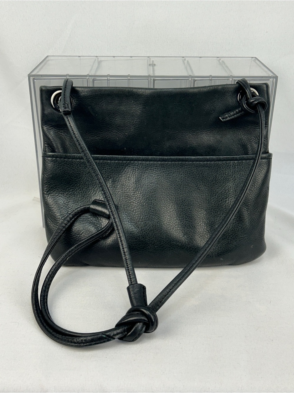 margot Black Pebbled Leather Crossbody Bag